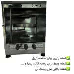 تنور گازی گوهر آذران مدل سه شعله ساج دار درب پنجره ای - Image 9