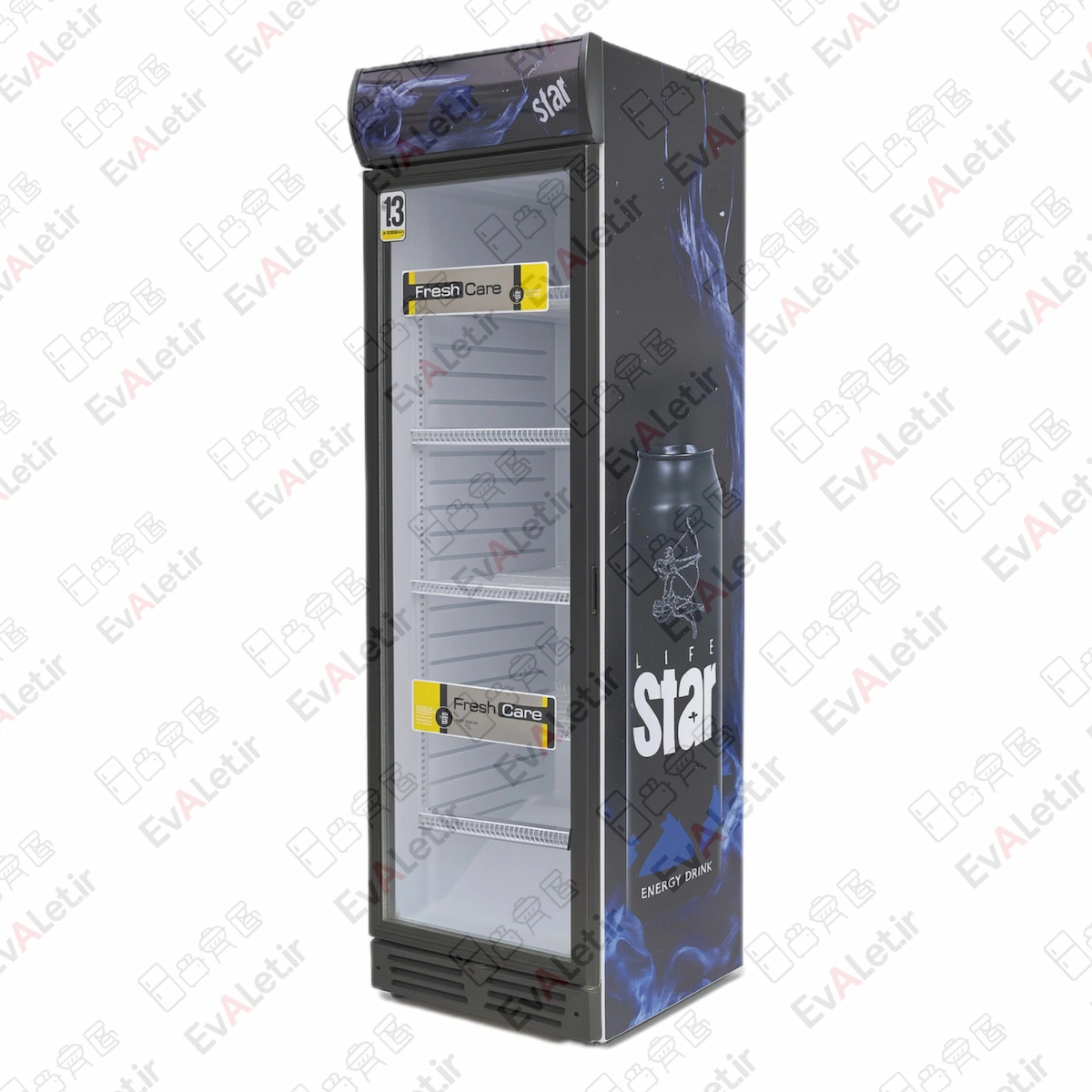 70-vit یخچال ویترینی 70 سانت تیسوت مدل تاج بلند طرح استار - Image 1